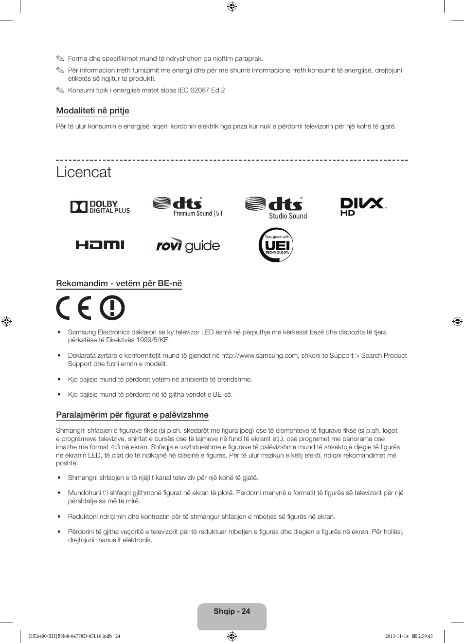 Licencat | Samsung UE40F6400AK User Manual | Page 264 / 385