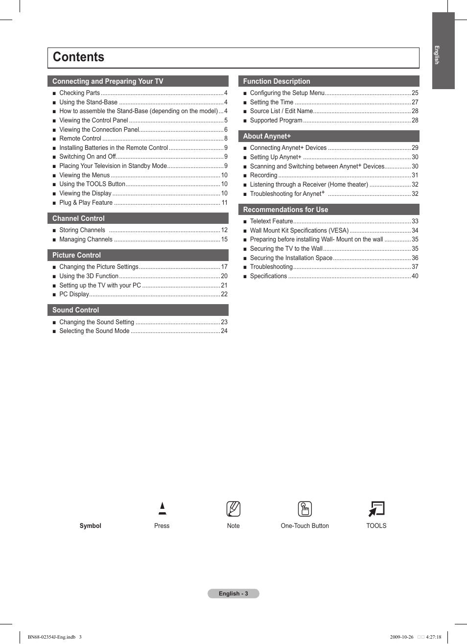 Samsung PS42B451B2W User Manual | Page 3 / 393