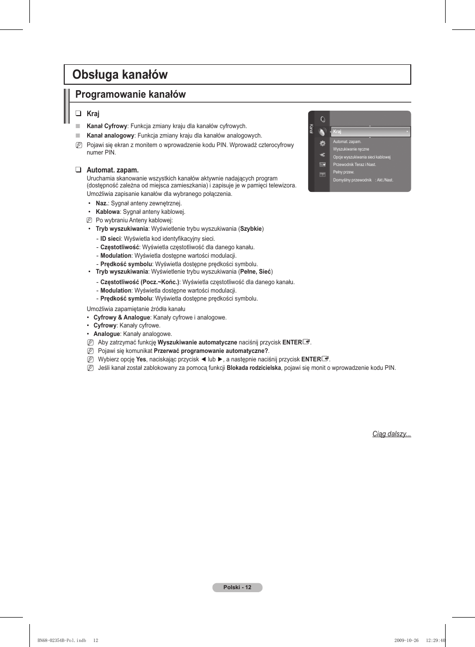 Obsługa kanałów, Programowanie kanałów | Samsung PS42B451B2W User Manual | Page 90 / 393