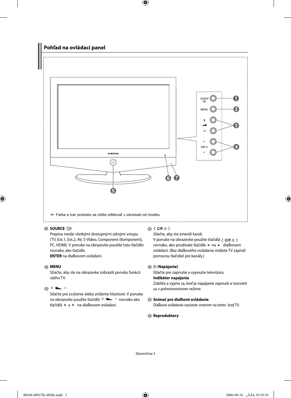 Pohľad na ovládací panel | Samsung LE32R32B User Manual | Page 135 / 211