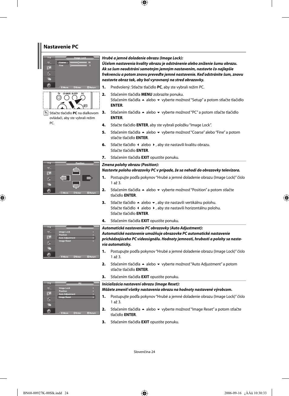Nastavenie pc | Samsung LE32R32B User Manual | Page 156 / 211