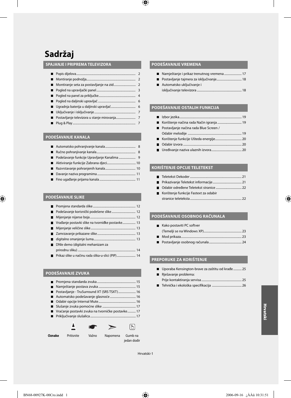 Sadržaj | Samsung LE32R32B User Manual | Page 159 / 211