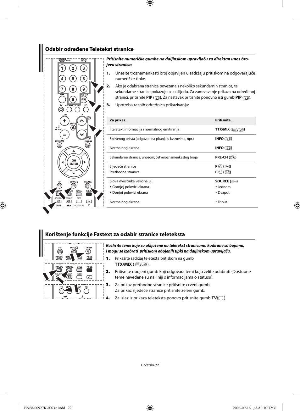 Odabir određene teletekst stranice | Samsung LE32R32B User Manual | Page 180 / 211