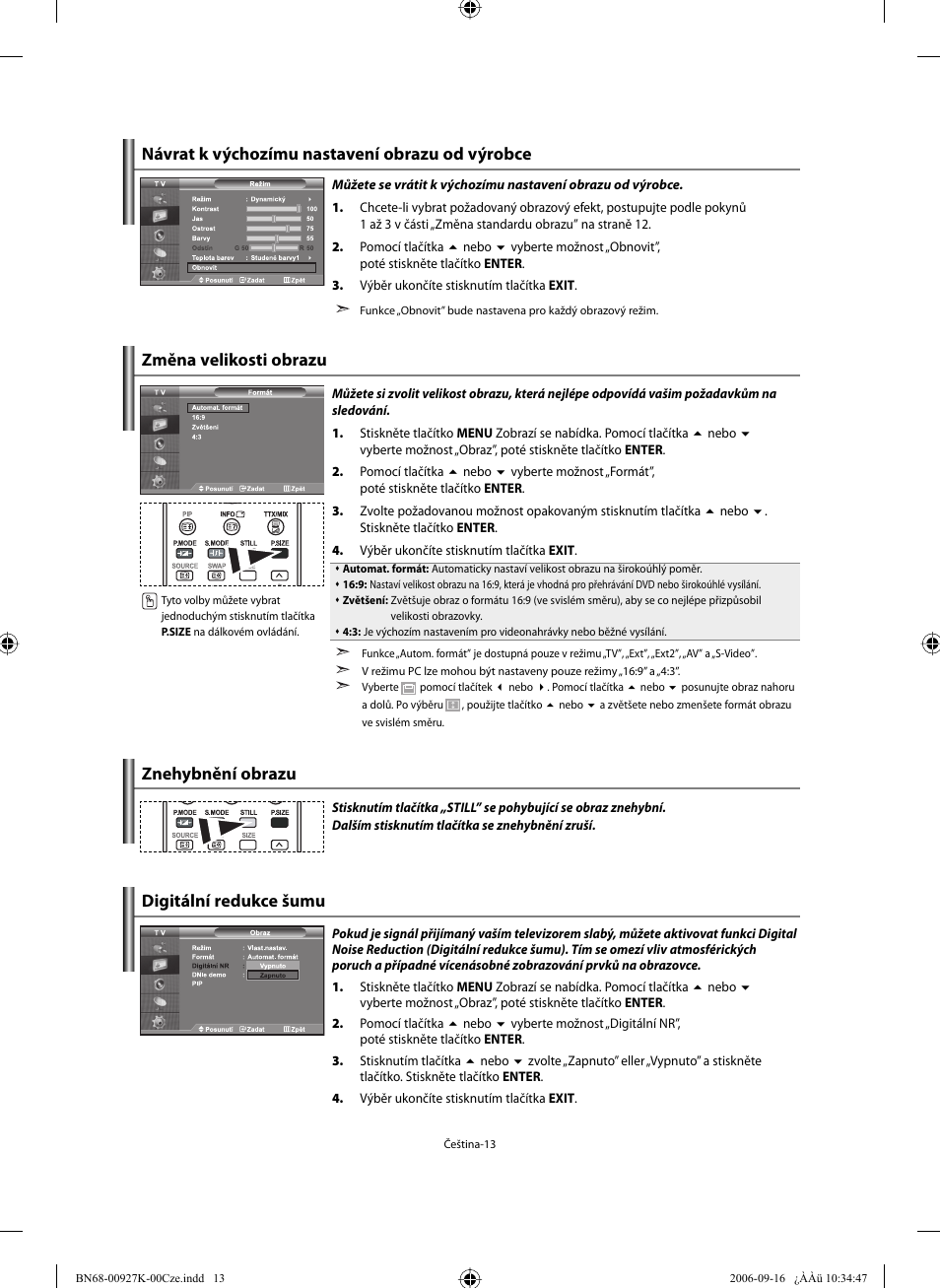 Digitální redukce šumu | Samsung LE32R32B User Manual | Page 197 / 211
