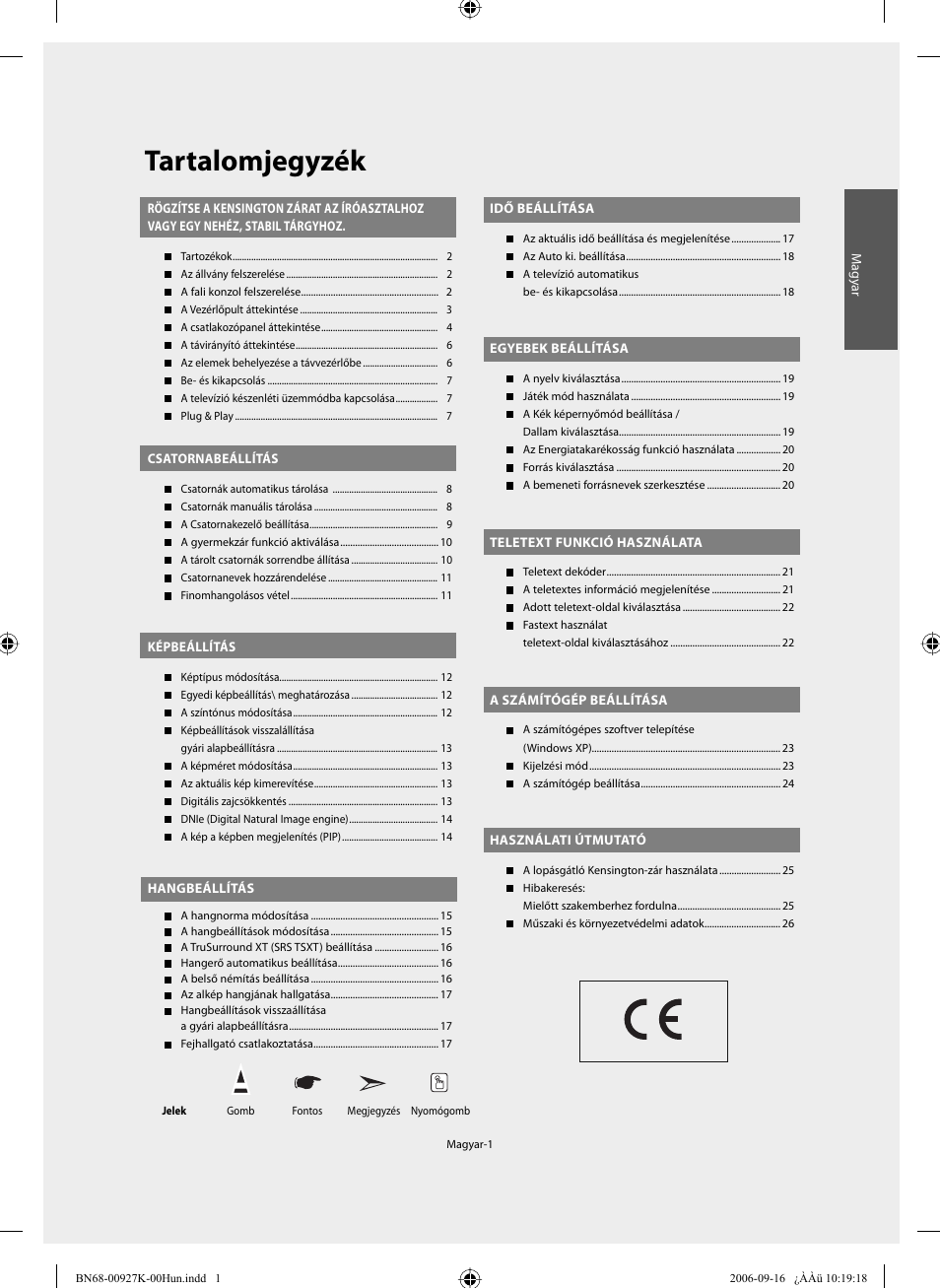 Tartalomjegyzék | Samsung LE32R32B User Manual | Page 29 / 211