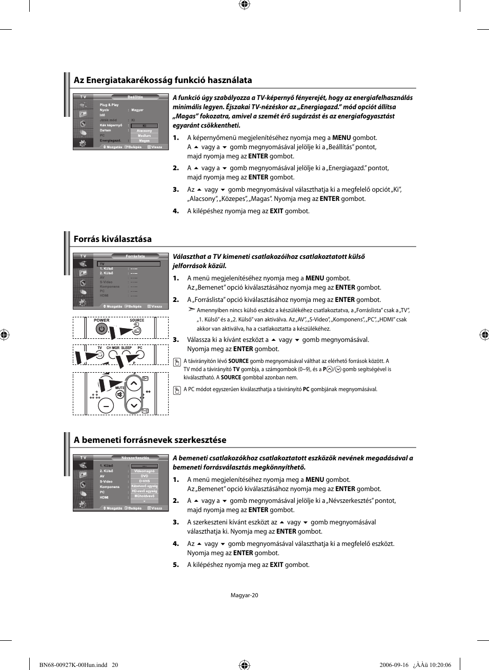 A bemeneti forrásnevek szerkesztése | Samsung LE32R32B User Manual | Page 48 / 211