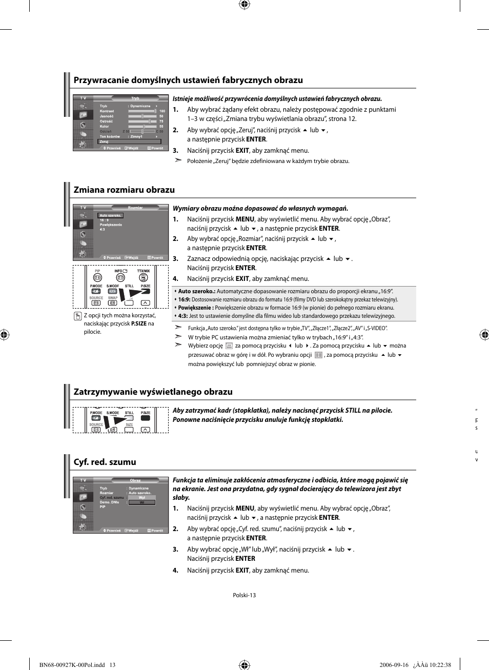 Cyf. red. szumu | Samsung LE32R32B User Manual | Page 67 / 211