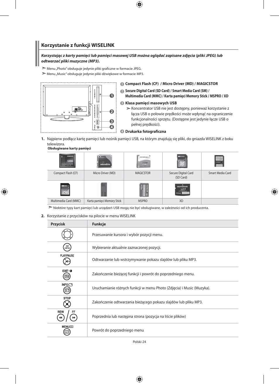 Korzystanie z funkcji wiselink | Samsung LE40F71B User Manual | Page 114 / 355