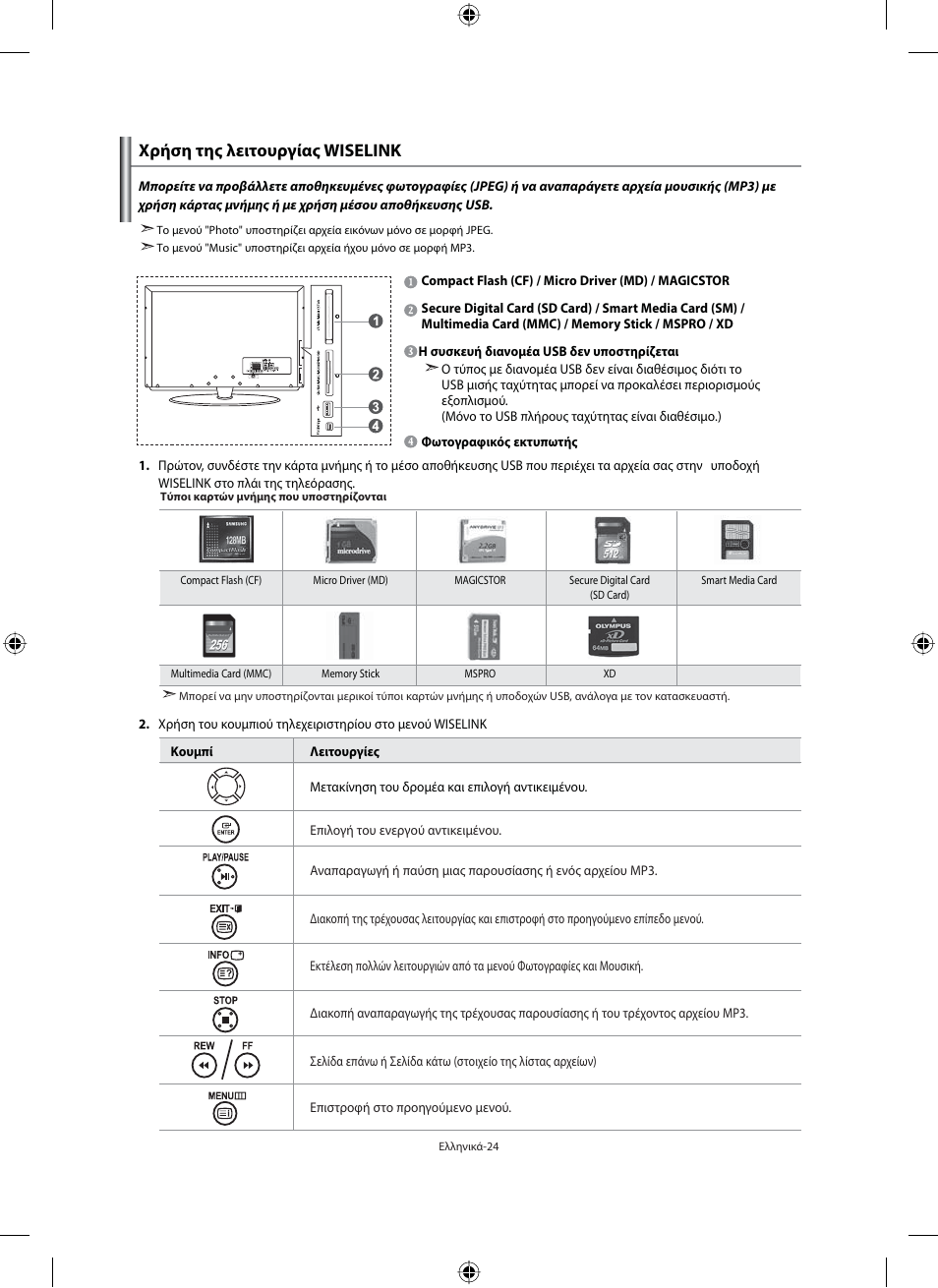 Χρήση της λειτουργίας wiselink | Samsung LE40F71B User Manual | Page 158 / 355