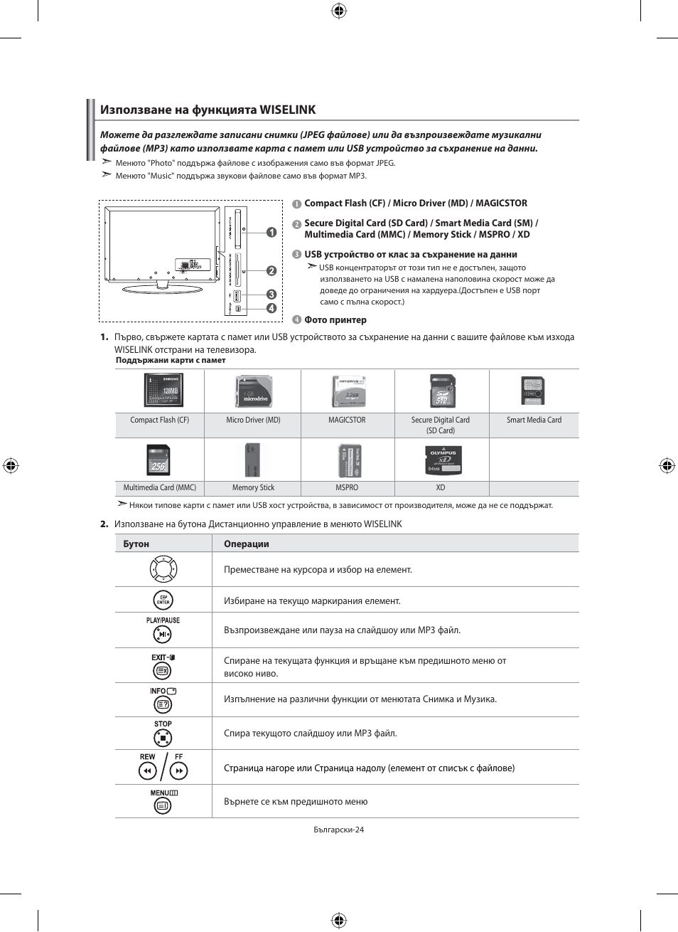 Използване на функцията wiselink | Samsung LE40F71B User Manual | Page 202 / 355