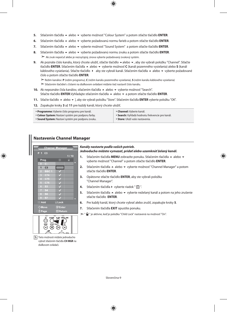 Nastavenie channel manager | Samsung LE40F71B User Manual | Page 231 / 355