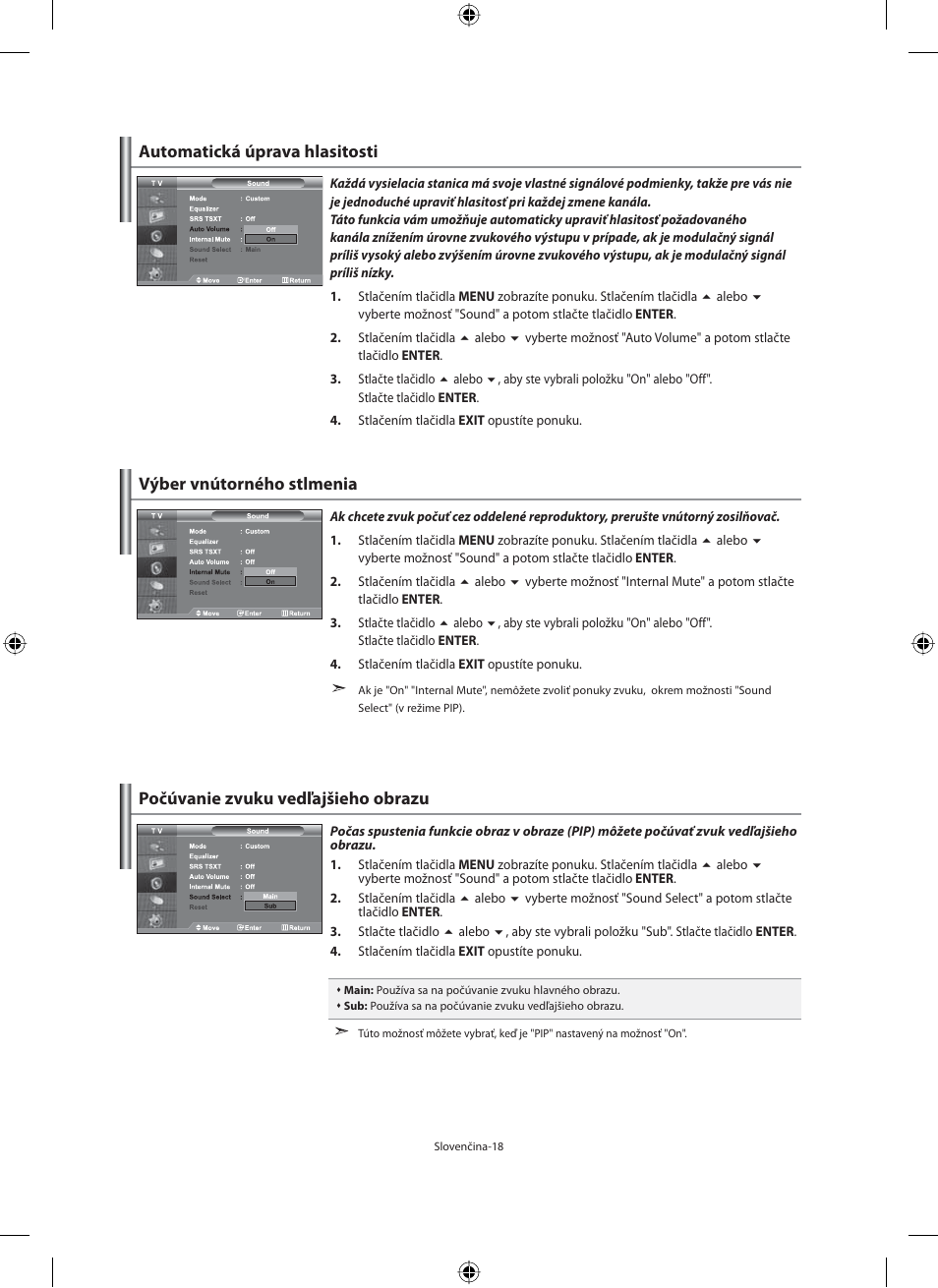 Automatická úprava hlasitosti | Samsung LE40F71B User Manual | Page 240 / 355