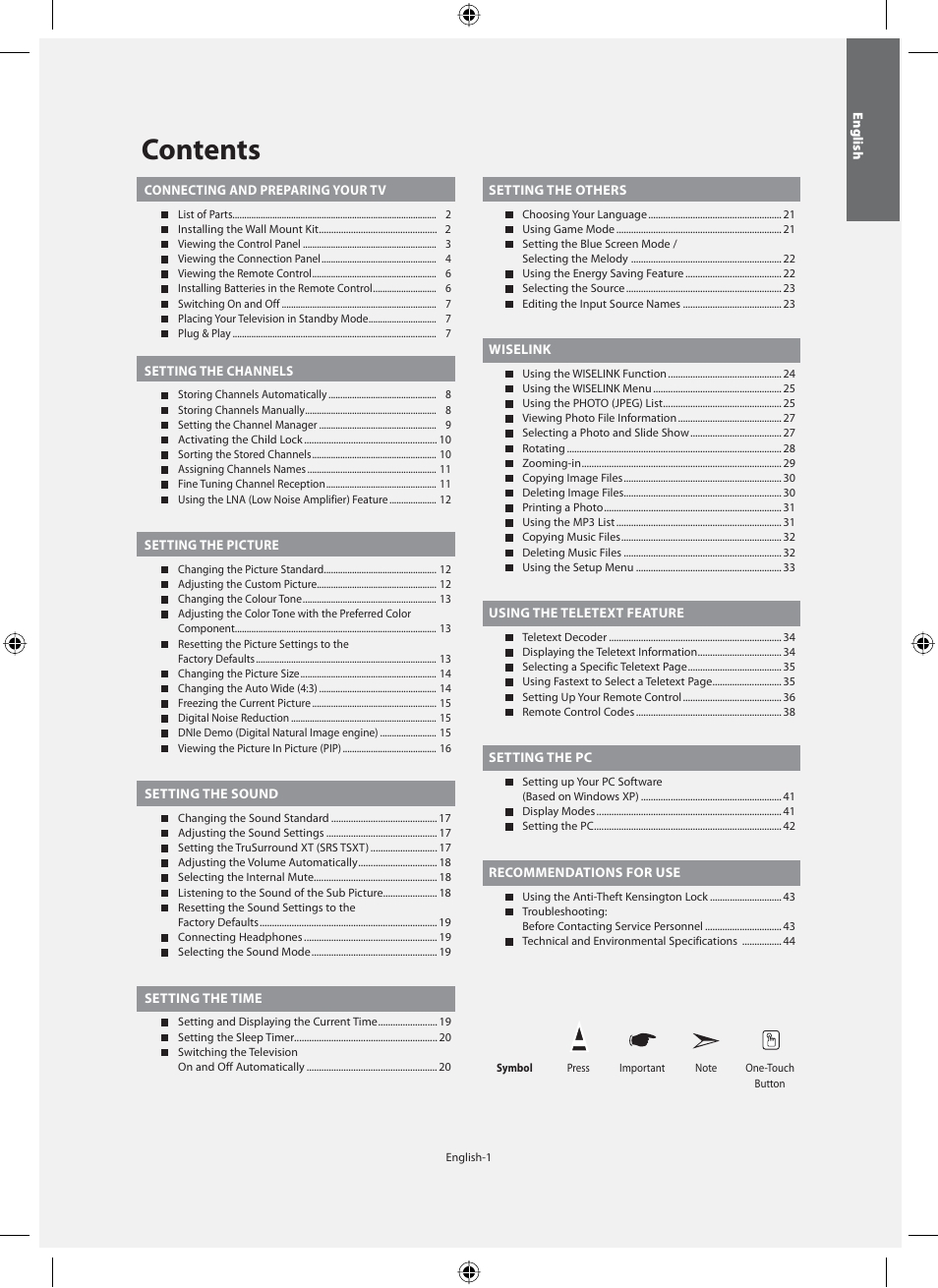 Samsung LE40F71B User Manual | Page 3 / 355