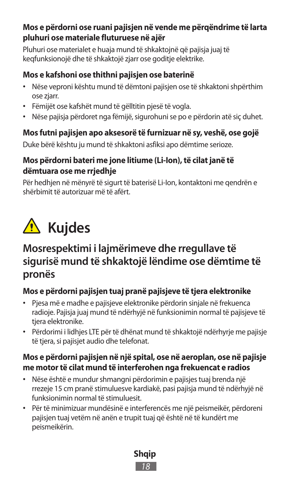 Kujdes | Samsung EK-GC100 User Manual | Page 19 / 559