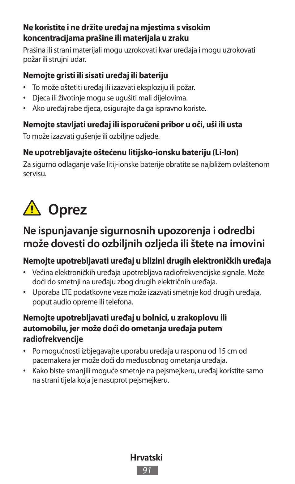 Oprez | Samsung EK-GC100 User Manual | Page 92 / 559