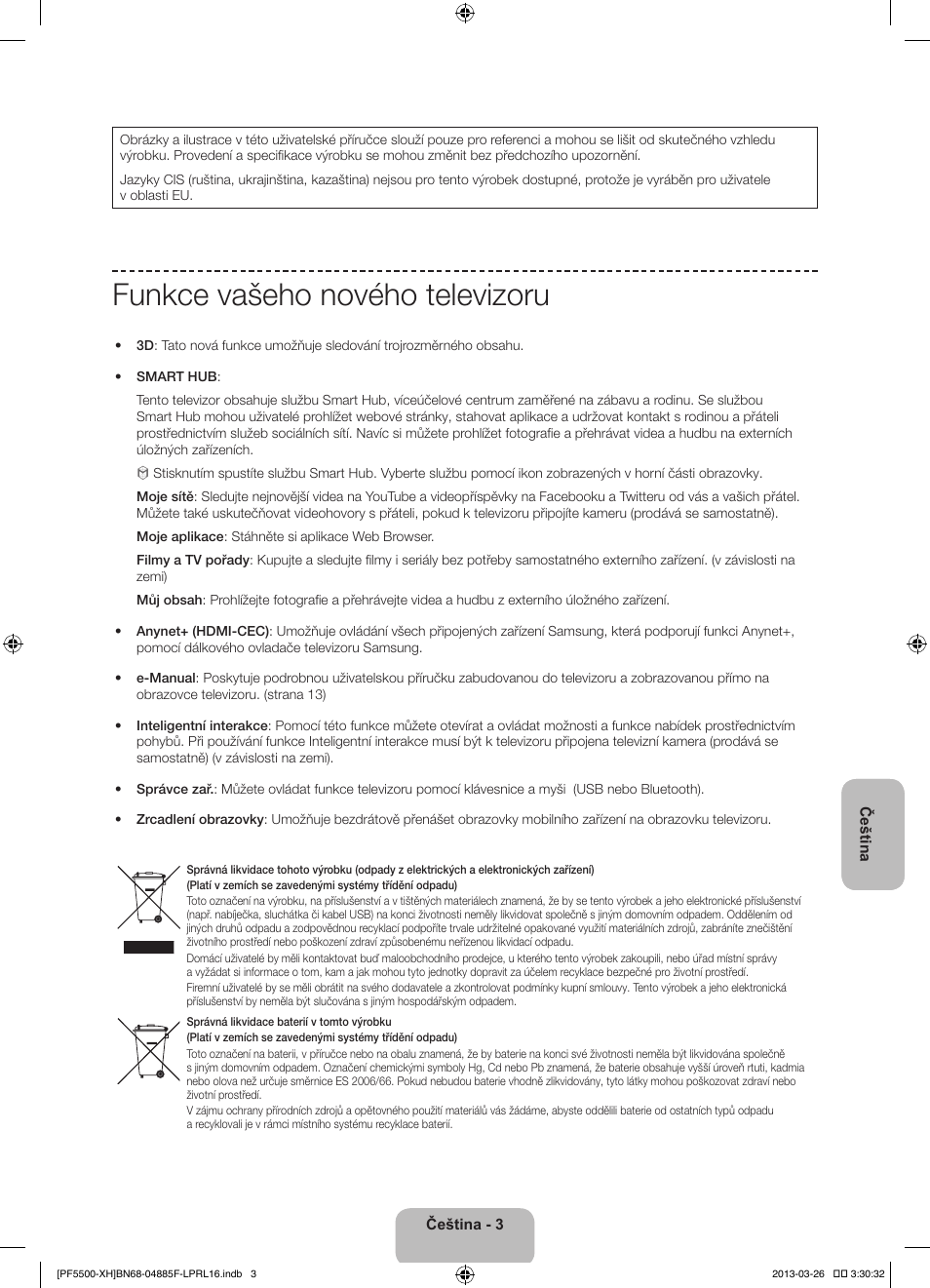 Funkce vašeho nového televizoru | Samsung PS60F5500AW User Manual | Page 147 / 385
