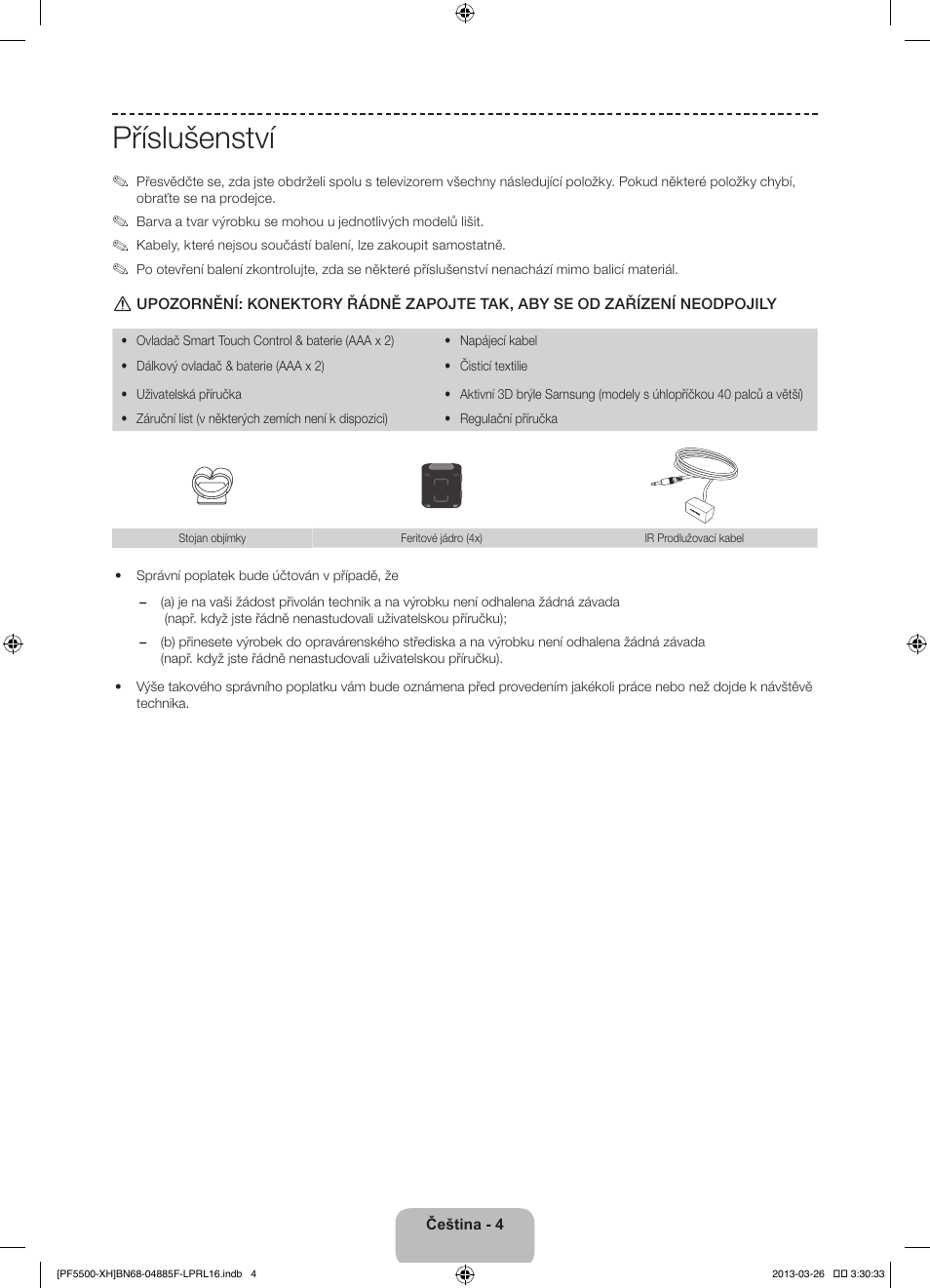 Příslušenství | Samsung PS60F5500AW User Manual | Page 148 / 385