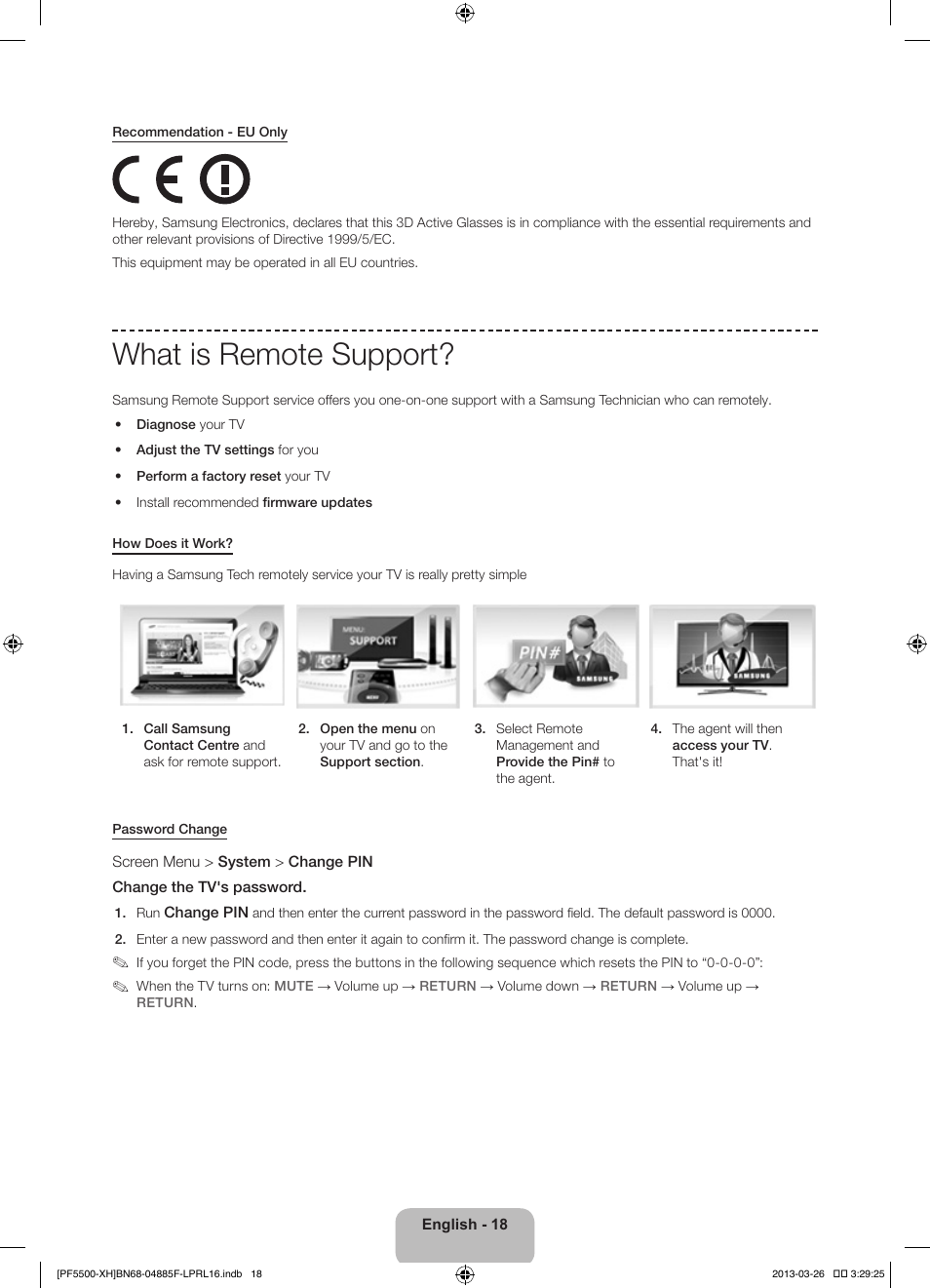 What is remote support | Samsung PS60F5500AW User Manual | Page 18 / 385