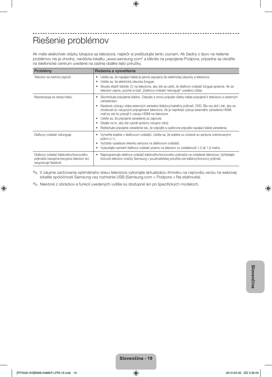 Riešenie problémov | Samsung PS60F5500AW User Manual | Page 187 / 385