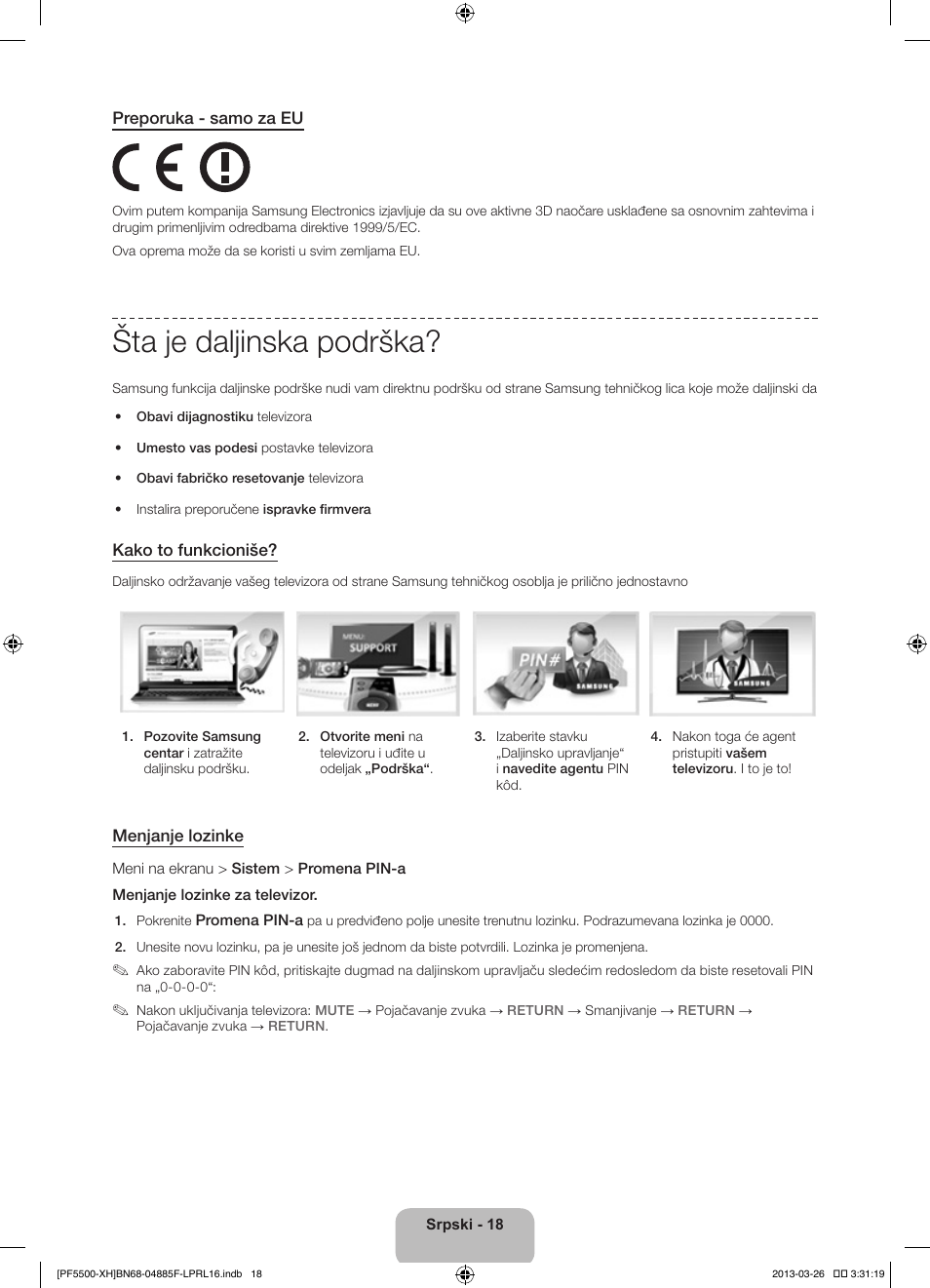 Šta je daljinska podrška | Samsung PS60F5500AW User Manual | Page 234 / 385