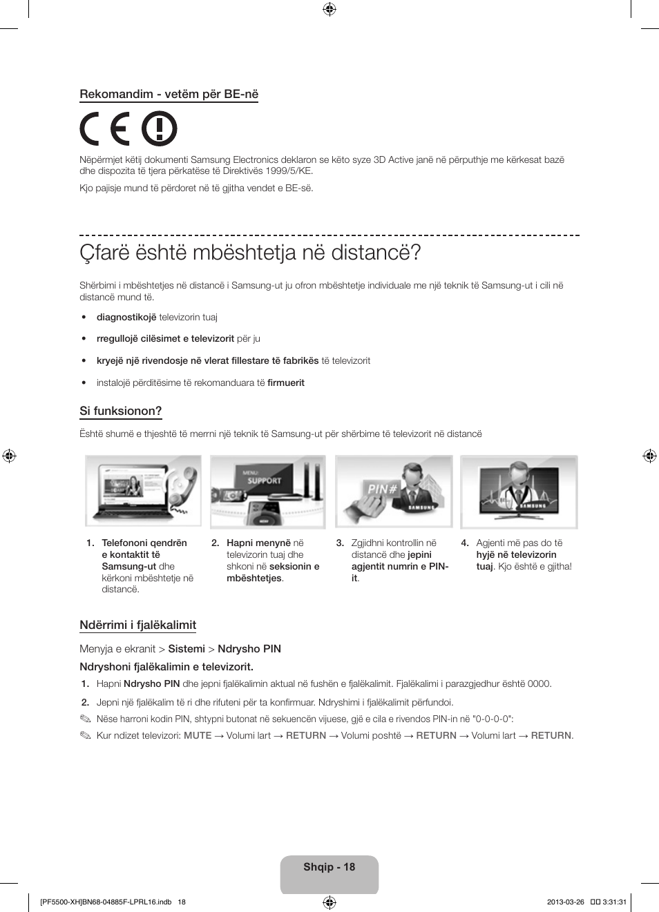 Çfarë është mbështetja në distancë | Samsung PS60F5500AW User Manual | Page 258 / 385