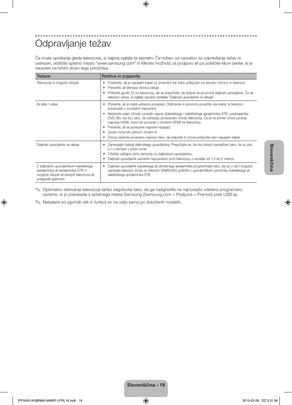 Odpravljanje težav | Samsung PS60F5500AW User Manual | Page 307 / 385