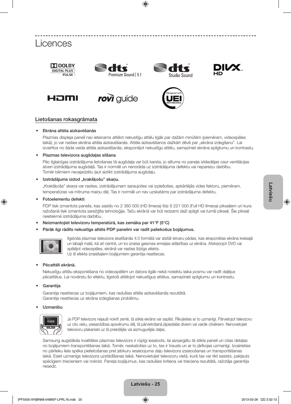 Licences, Lietošanas rokasgrāmata | Samsung PS60F5500AW User Manual | Page 337 / 385