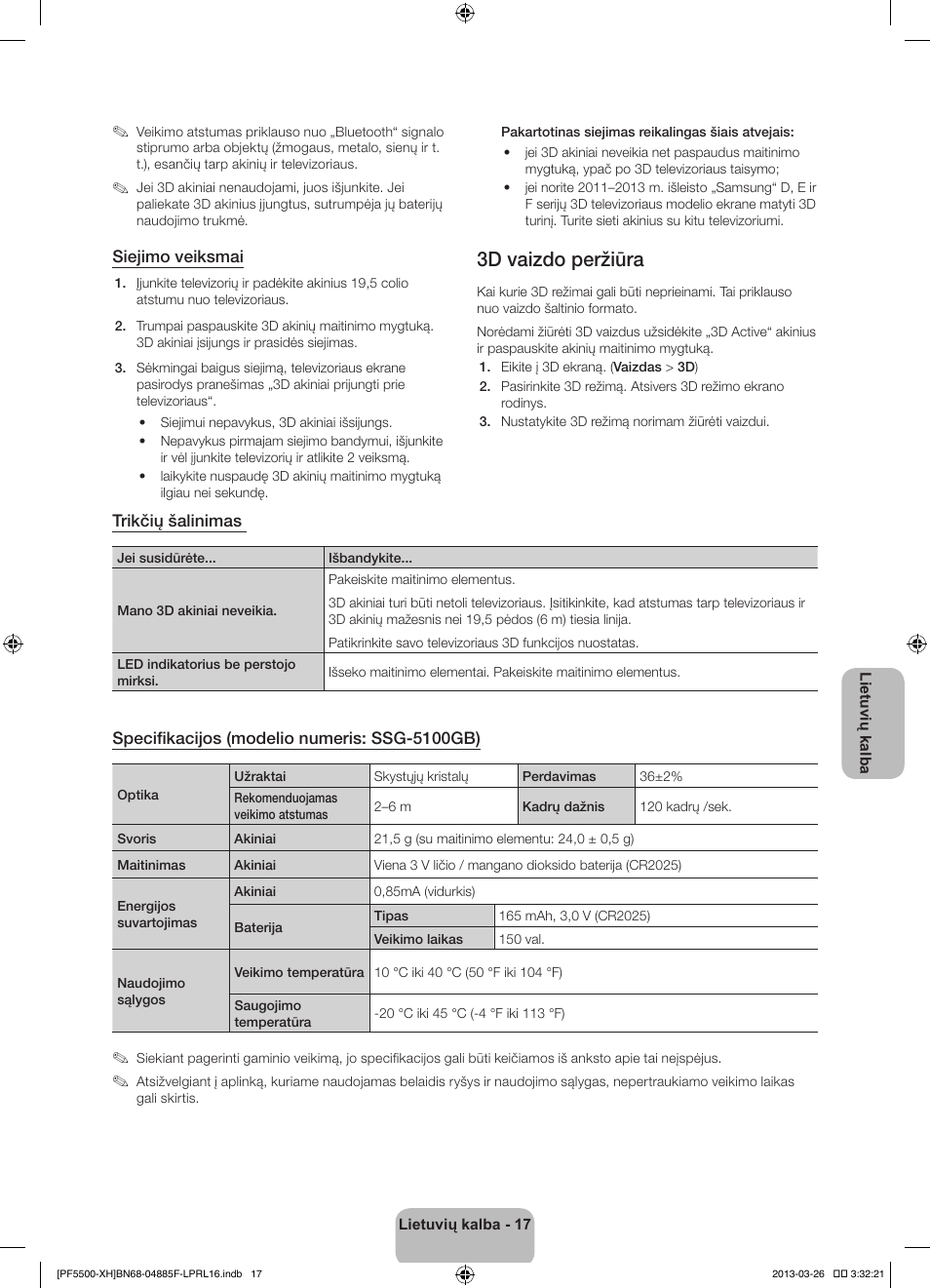 3d vaizdo peržiūra | Samsung PS60F5500AW User Manual | Page 353 / 385