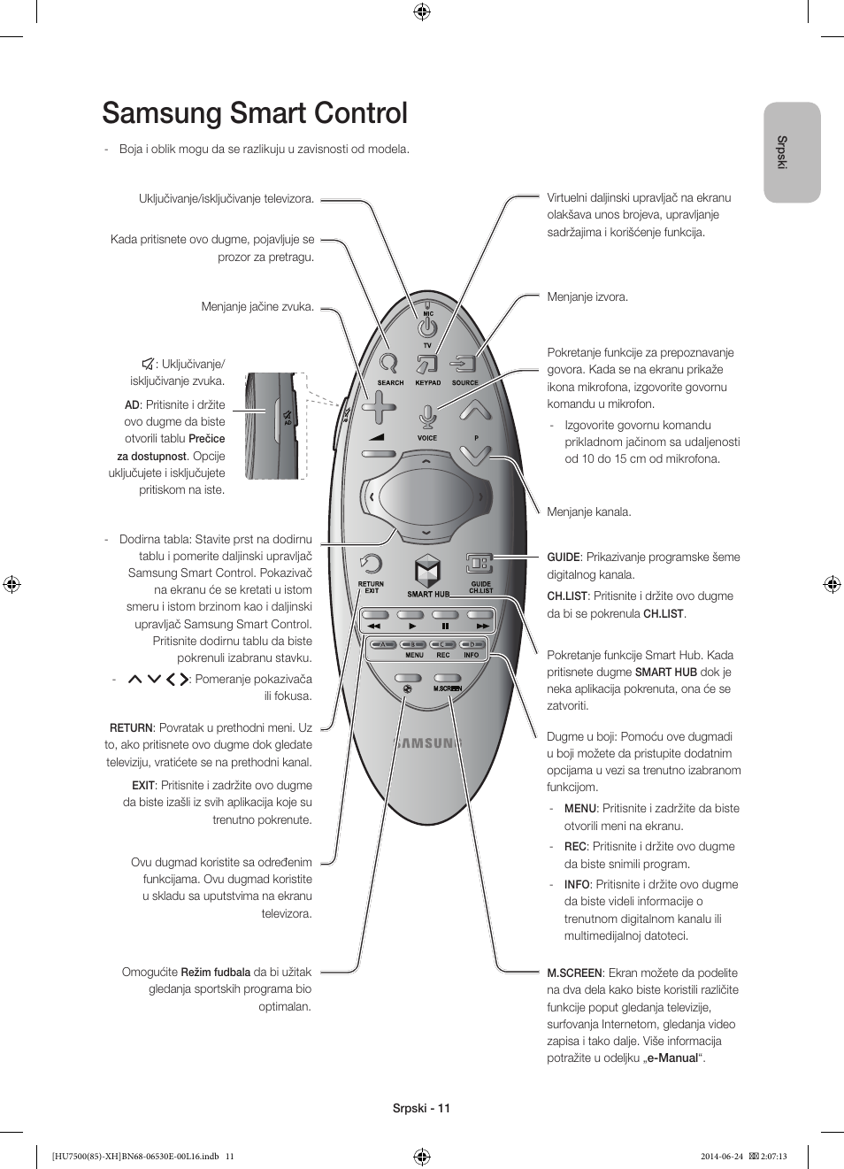 Samsung smart control | Samsung UE85HU7500L User Manual | Page 227 / 385