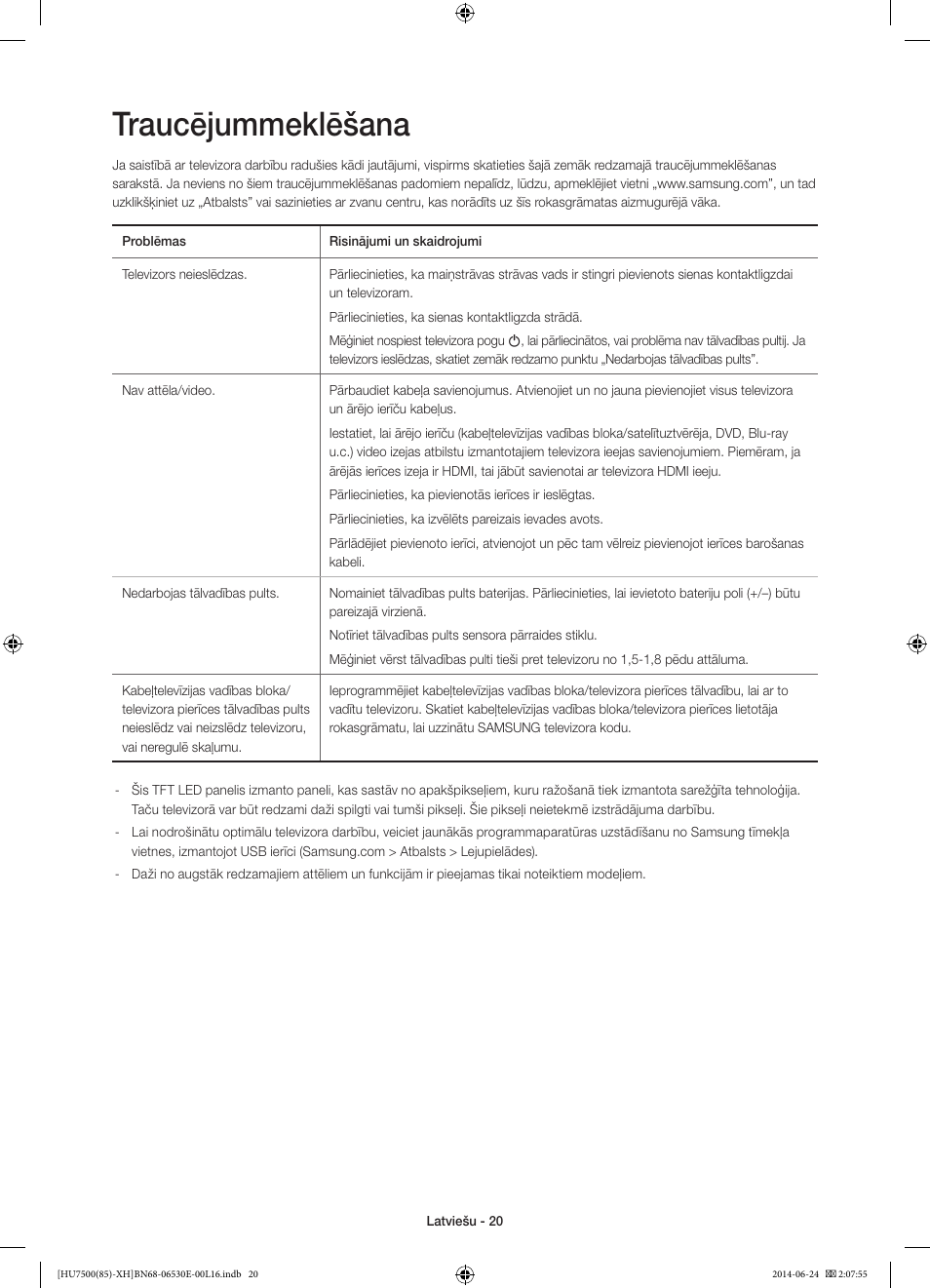 Traucējummeklēšana | Samsung UE85HU7500L User Manual | Page 332 / 385