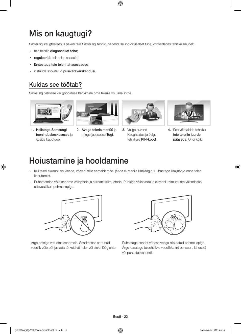 Mis on kaugtugi, Hoiustamine ja hooldamine, Kuidas see töötab | Samsung UE85HU7500L User Manual | Page 382 / 385