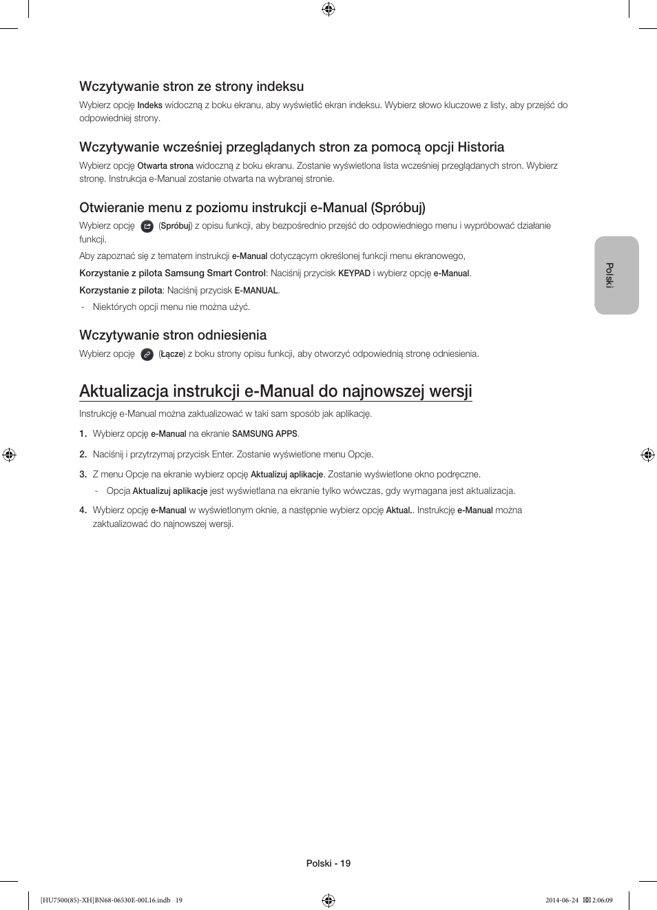 Wczytywanie stron ze strony indeksu, Wczytywanie stron odniesienia | Samsung UE85HU7500L User Manual | Page 67 / 385