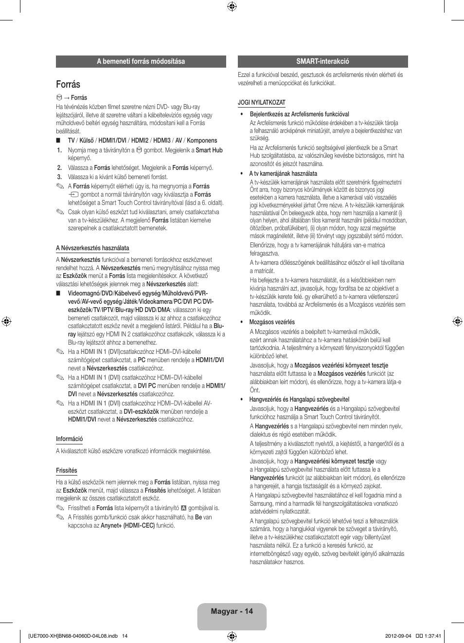 Forrás | Samsung UE46ES7000S User Manual | Page 37 / 185