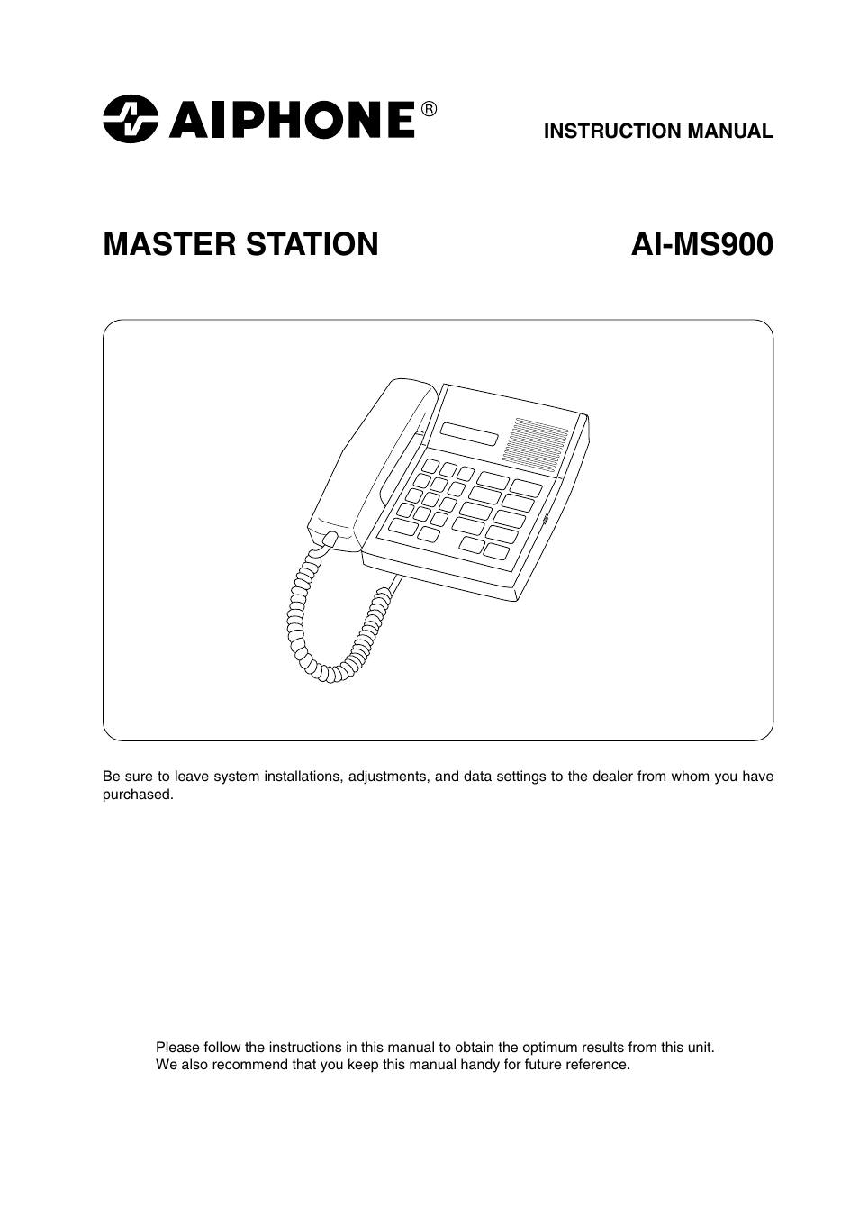 Aiphone MASTER STATION AI-MS900 User Manual | 16 pages