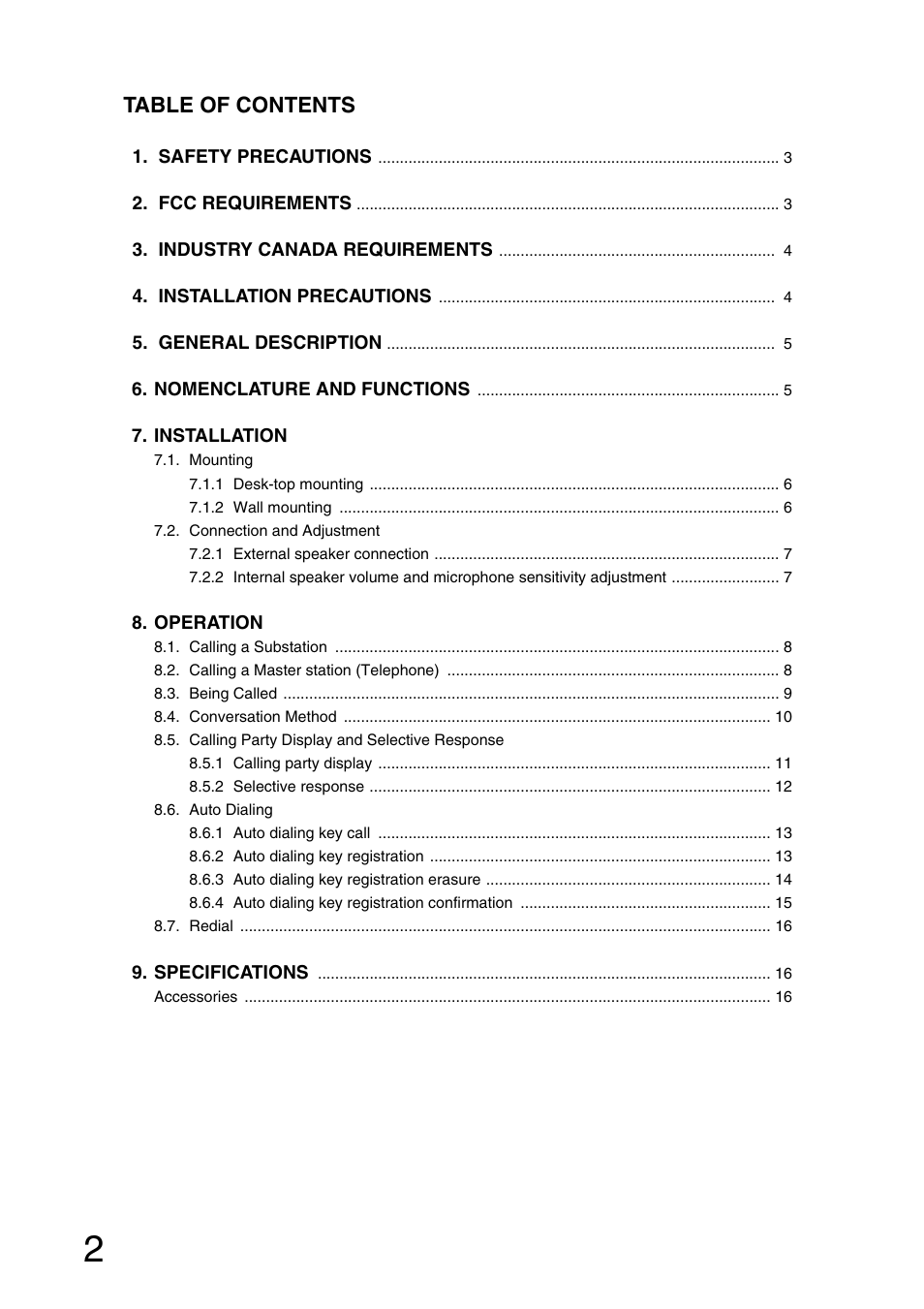 Aiphone MASTER STATION AI-MS900 User Manual | Page 2 / 16