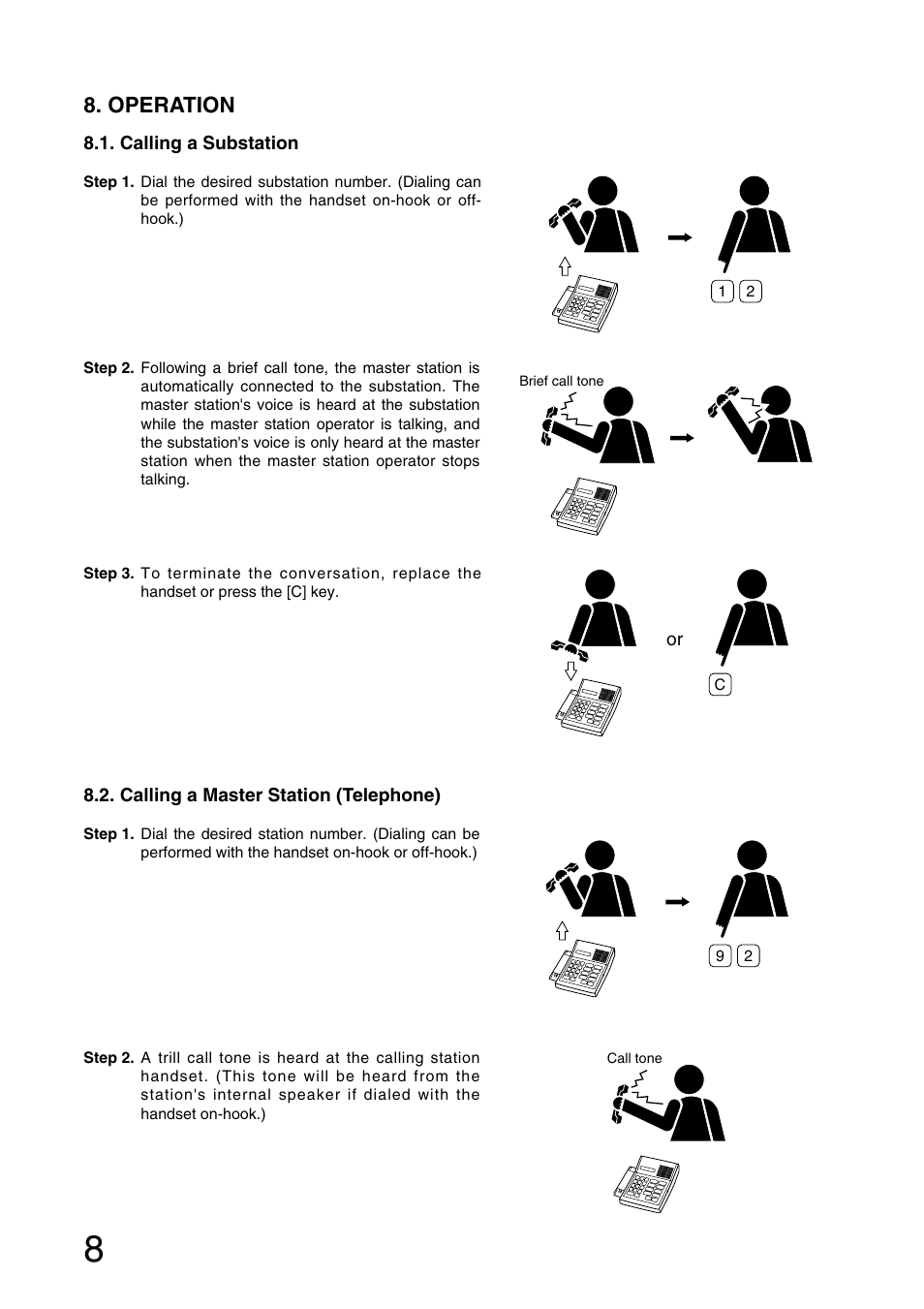 Operation | Aiphone MASTER STATION AI-MS900 User Manual | Page 8 / 16