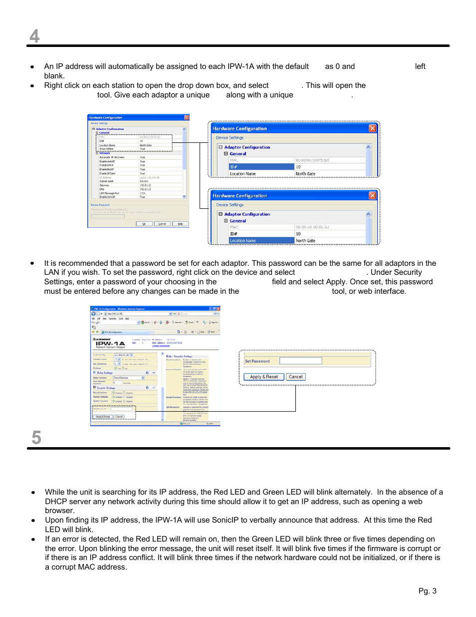 Station set-up, Hardware diagnostics | Aiphone IPW-1A User Manual | Page 3 / 4