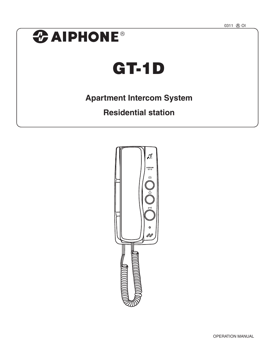 Aiphone GT-1D User Manual | 8 pages