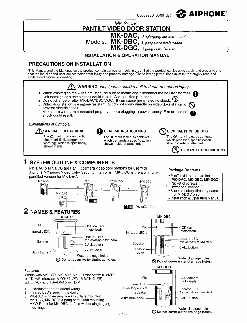Aiphone MK-DAC User Manual | 4 pages