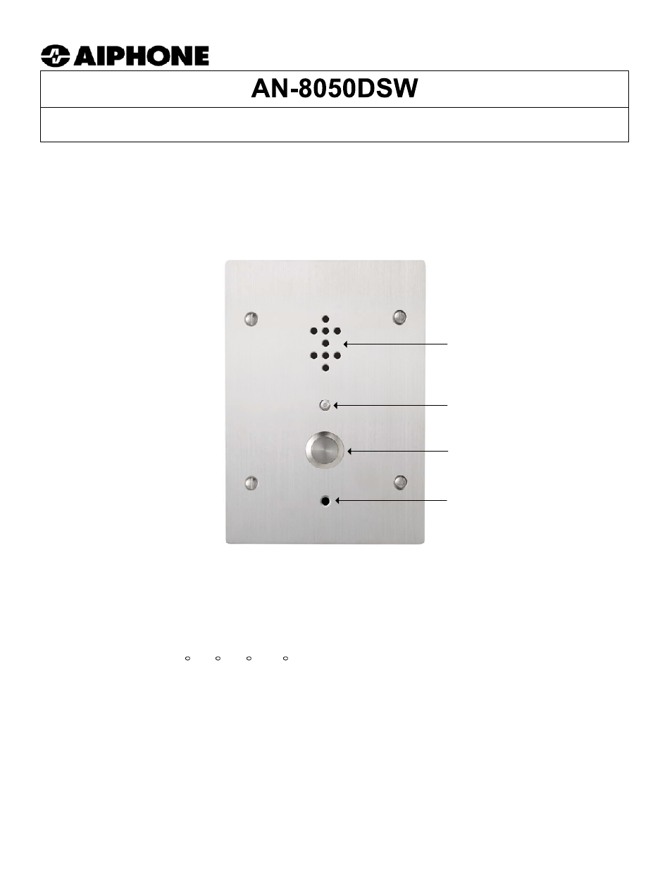 Aiphone AN-8050DSW User Manual | 1 page