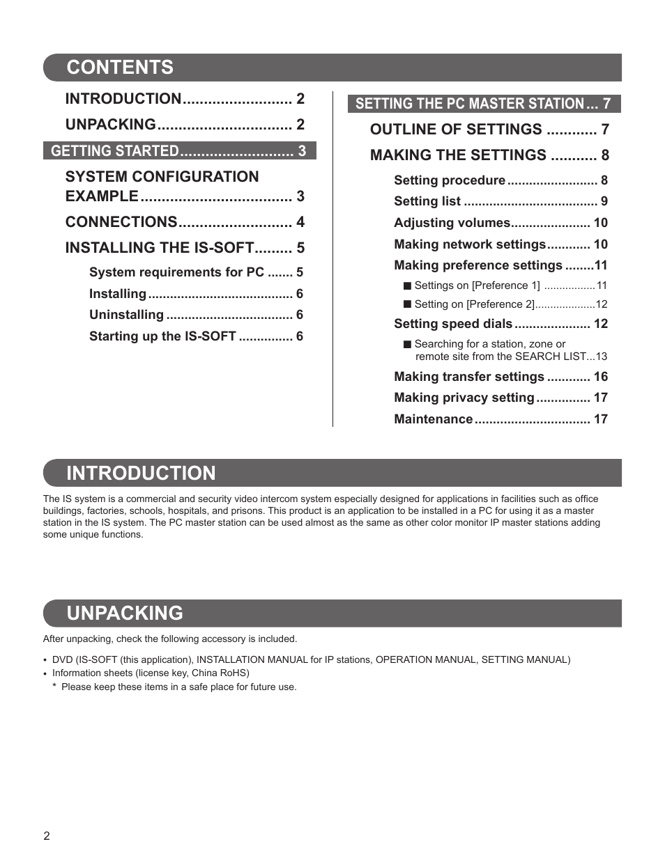 Aiphone IS-SOFT 514426 A 0611YZ User Manual | Page 2 / 18