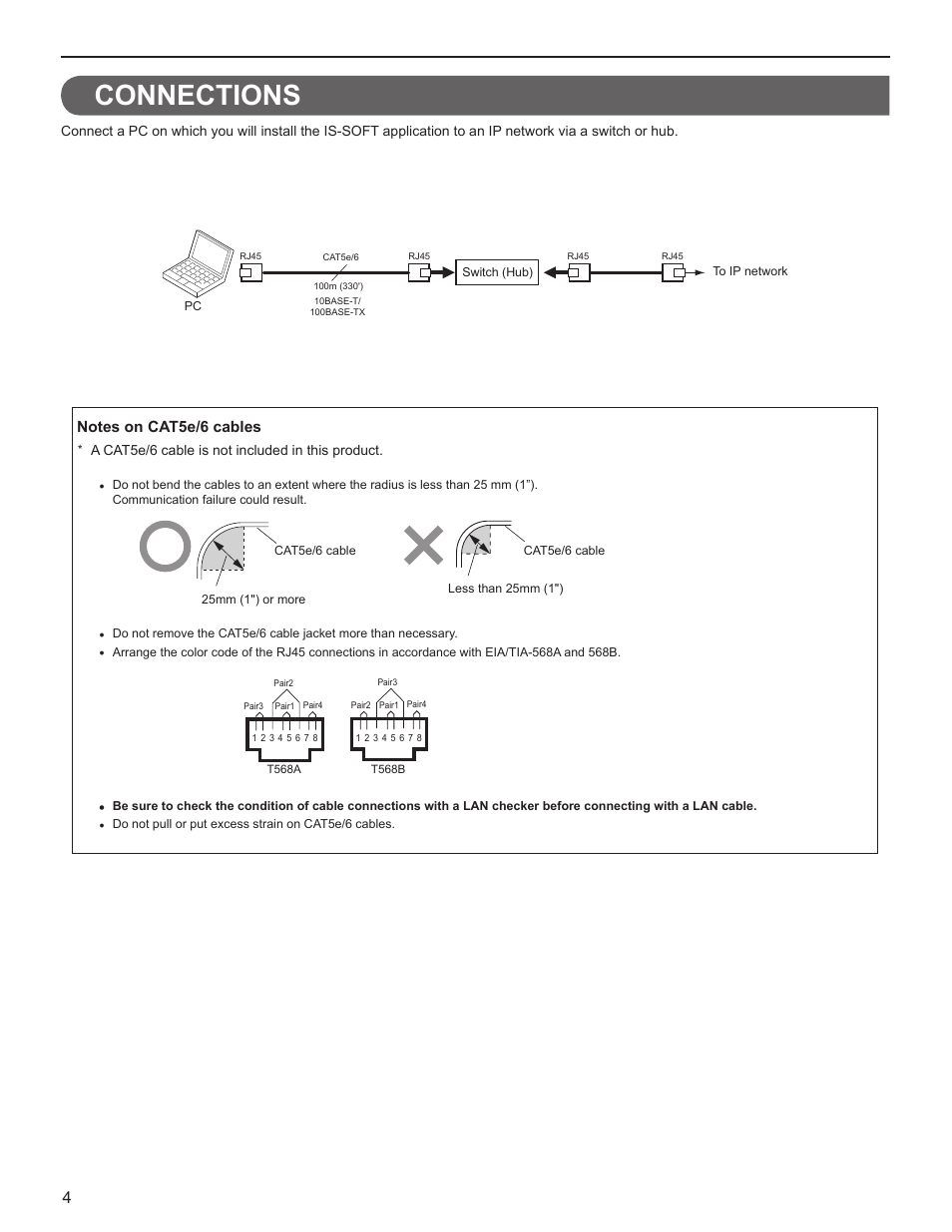 Connections | Aiphone IS-SOFT 514426 A 0611YZ User Manual | Page 4 / 18