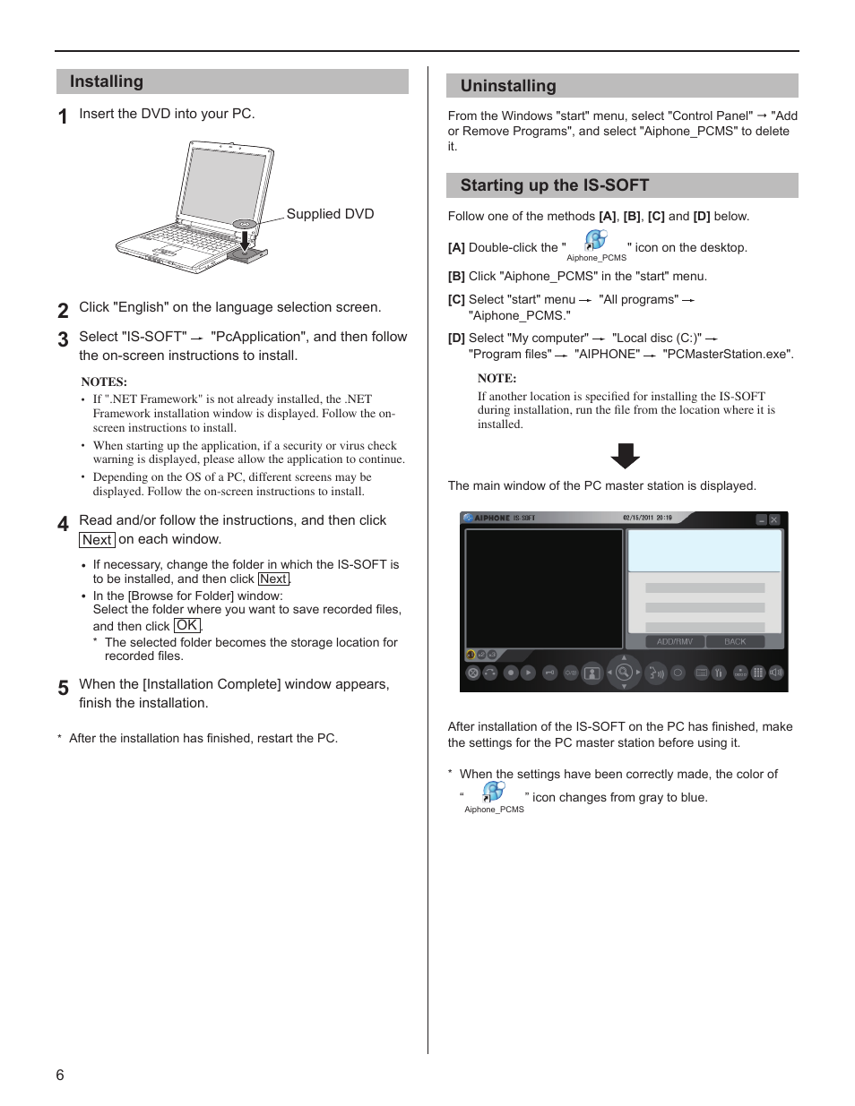 Aiphone IS-SOFT 514426 A 0611YZ User Manual | Page 6 / 18