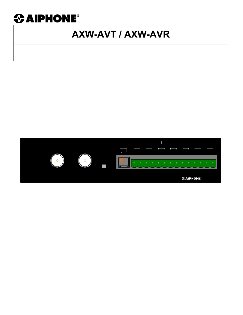 Aiphone AXW-AVR User Manual | 13 pages