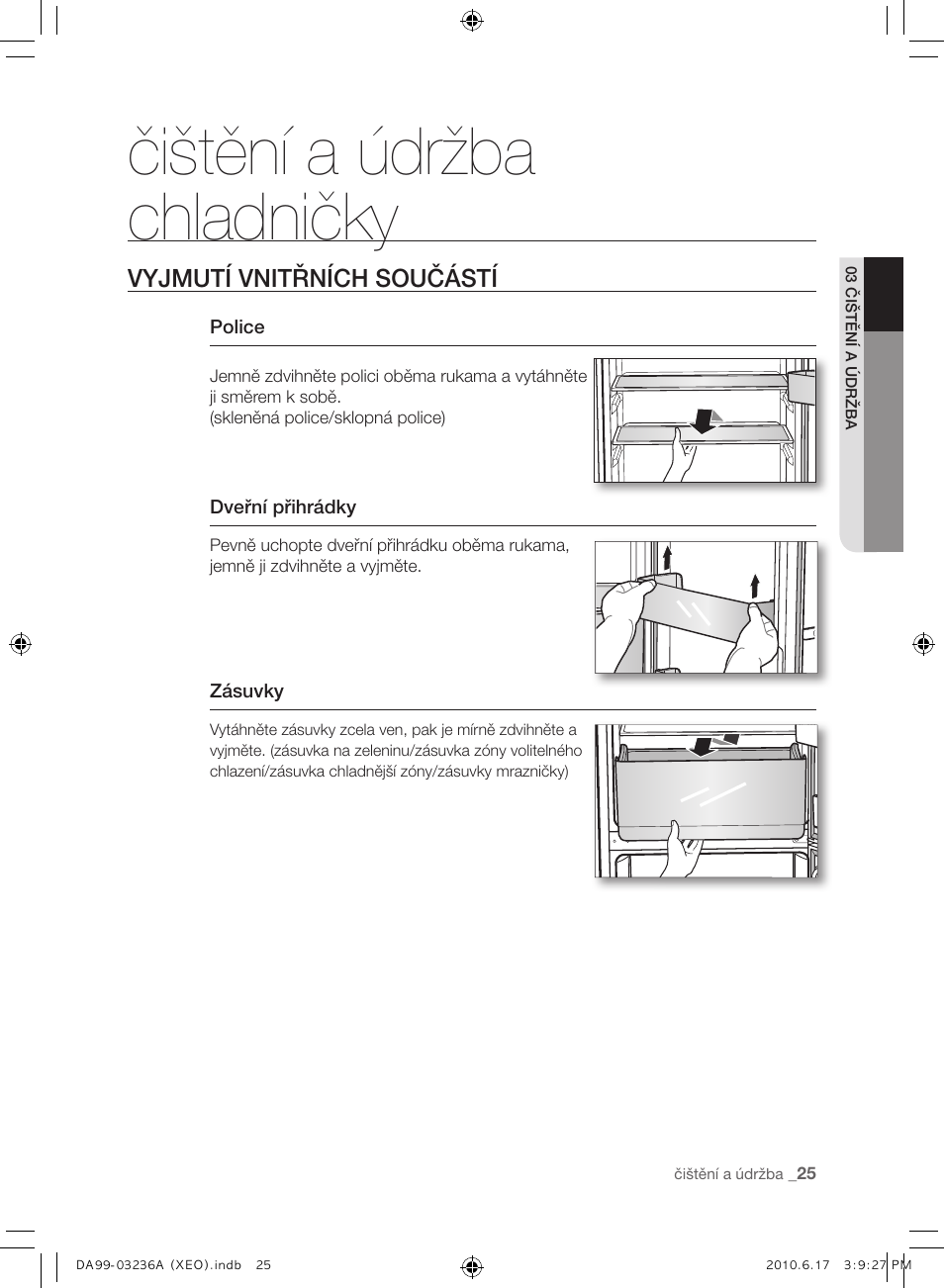 Čištění a údržba chladničky | Samsung RL39THCMG User Manual | Page 111 / 228