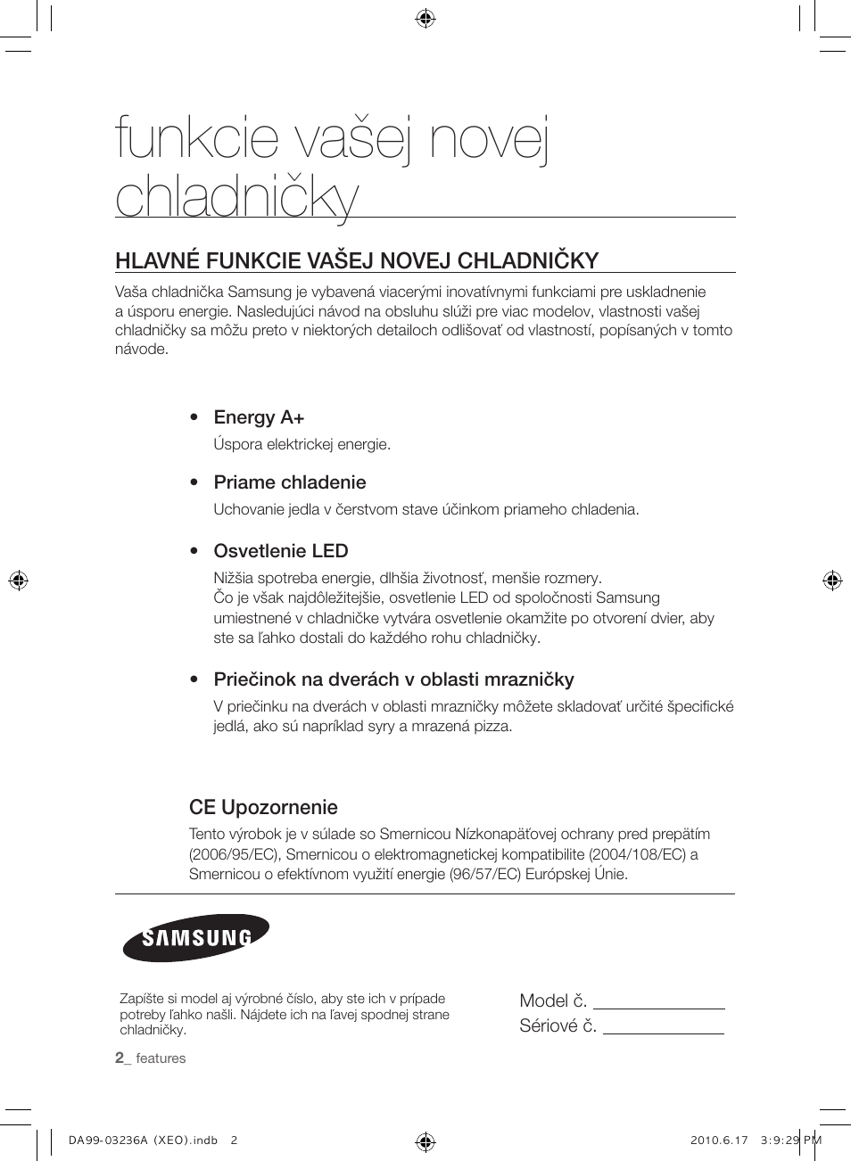 Funkcie vašej novej chladničky | Samsung RL39THCMG User Manual | Page 116 / 228