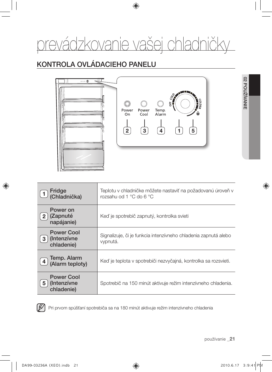 Prevádzkovanie vašej chladničky, Kontrola ovládacieho panelu | Samsung RL39THCMG User Manual | Page 135 / 228