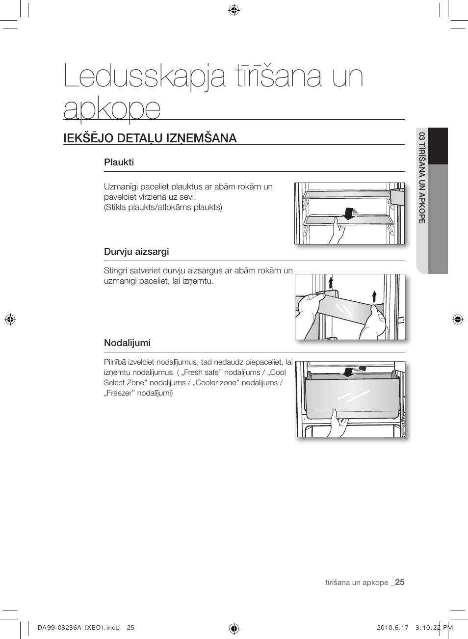 Ledusskapja tīrīšana un apkope | Samsung RL39THCMG User Manual | Page 167 / 228