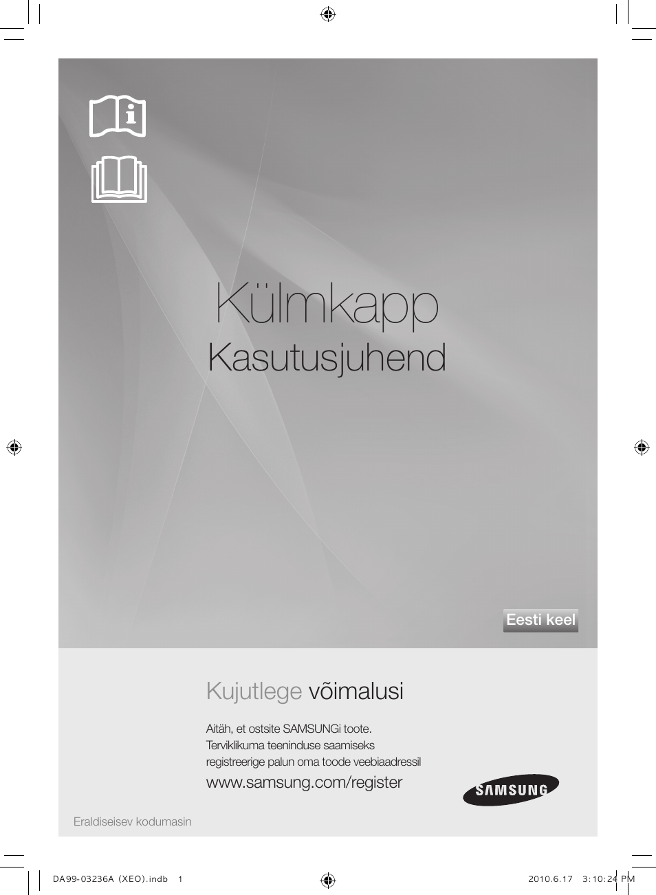 Külmkapp, Kasutusjuhend, Kujutlege võimalusi | Samsung RL39THCMG User Manual | Page 171 / 228