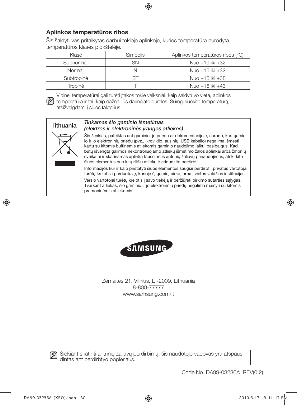 Samsung RL39THCMG User Manual | Page 228 / 228